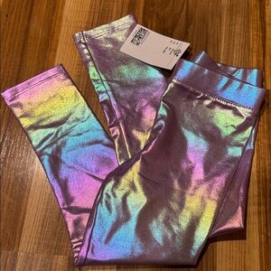 Holographic Rainbow Leggings Purple Girl